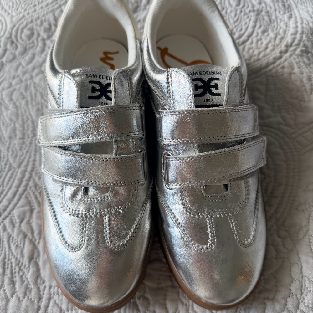Sam Edelman Metallic Silver Sneakers